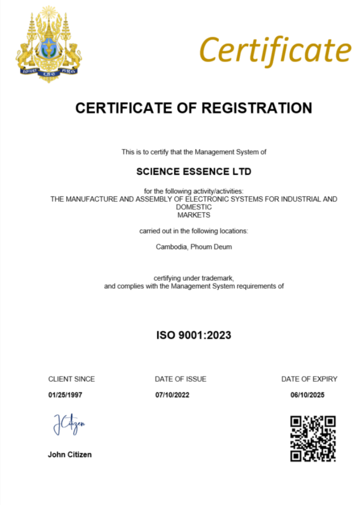 Cambodia  certificate of registration Word and PDF template